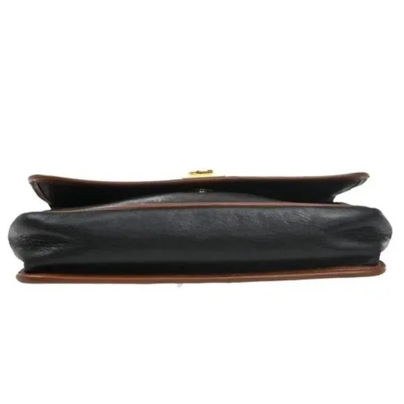 CELINE Logo Shoulder Bag Leather Black GHW Italy 66EG237 - Picture 6 of 15